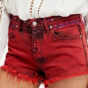 Beautiful Free The People Red Gypsy Shorts
